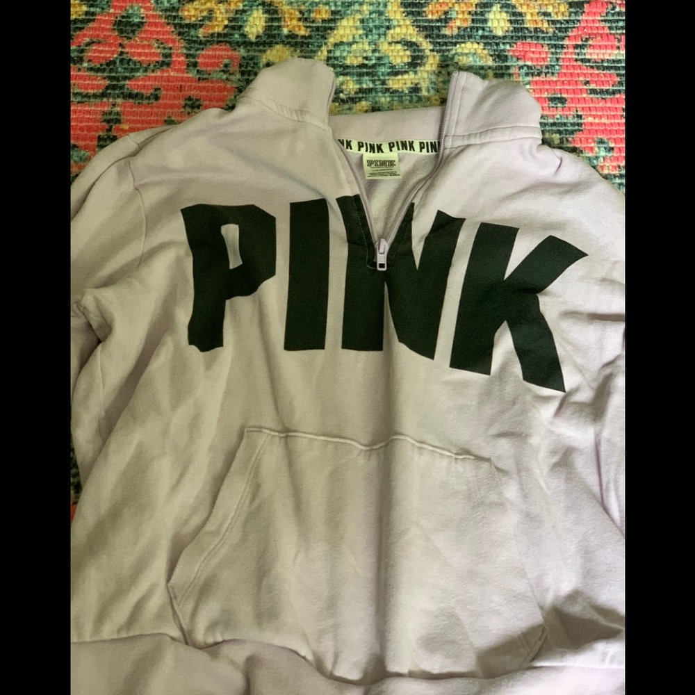 pink light purple quarter zip